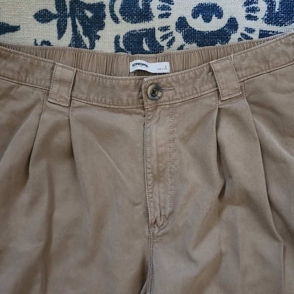 Beige wide leg high waisted pants sz large by Sonoma - Picture 2 of 6